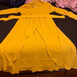 Self Belted Split Hem Longline Top